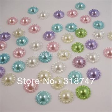 12mm multi options flower shape imitation Pearls Flatback beads for Scrapbook Decoration 48pcs/bag D15011201(12HS48)