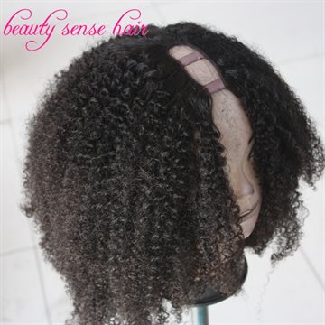 2016 New Year sale U part wig Brazilian Virgin hair Afro kinky curly Bob Short Human hair U part wigs for african americans