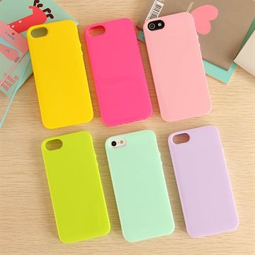 Solid Candy Color TPU Skin Cover Case for Apple iPhone 5 5G 5S Soft Gel Rubber Cell Phone Bag 15 Colors