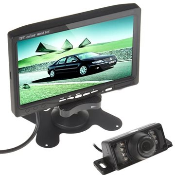 Sale! 7 Inch TFT LCD Color Display Screen Car Rear View DVD VCR Monitor + 7 IR LED Lights Night Vision Rearview Reversing Camera