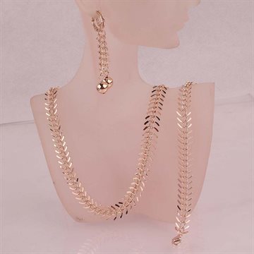 Hot Sell Pretty Women New Trendy Jewelry Sets 14k Rose Gold Plated Chic Centipede Shape Pendant Necklace Bracelet Earrings D484