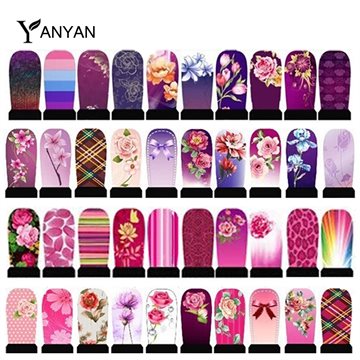 5sheets Water Transfer Nail Stickers Flowers Leopard Designs Nail Tips Wraps DIY Nail Decals