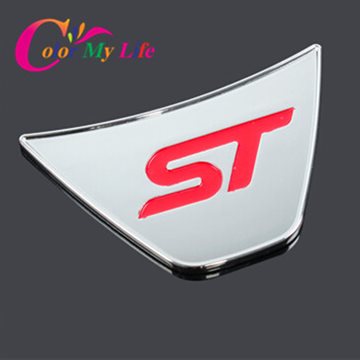 Hot Sport St Logo Steering Wheel Sequins Sticker ABS Chrome Cover Stickers For Ford Fiesta Ecosport 2009 - 2015 Auto Accessories