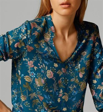 2016 New Women Vintage Floral Prints Long Sleeve V Neck Shirt Casual Loose XL Plus Size Pullover Cotton OL Blouse Blusa Feminina