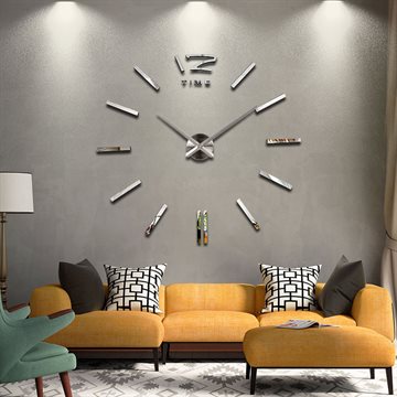 2016 new arrival 3d home decor quartz diy wall clock clocks horloge watch living room metal Acrylic mirror 20 inch free shipping