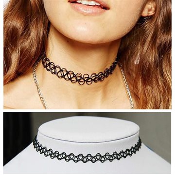 2015 collares Vintage Stretch Tattoo Choker Necklace Punk Retro Gothic Elastic Pendants Necklaces for women lady christmas gift