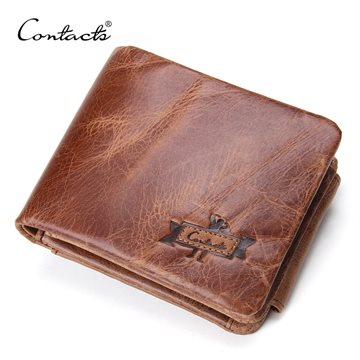 100% Genuine Leather Men Wallets European and American Style Wallet Zip Coin Pocket Leather Purse Crazy horsehide Leather Wallet