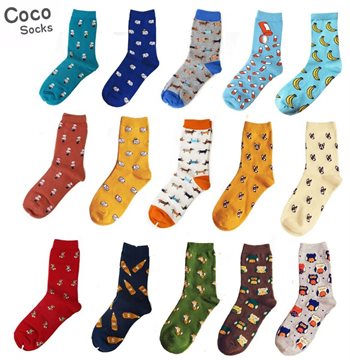 New caramella Banana Elk hit Color Socks for Couple happy socks Harajuku Street Tide Casual cotton compression mens socks 45w