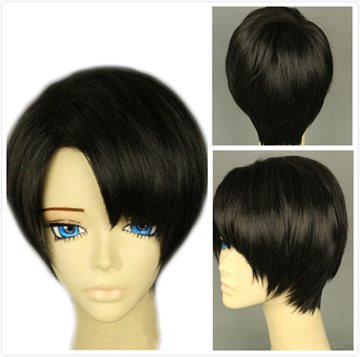 Ohyes 25cm Short Straight Attack on Titan Levi Rivaille Cosplay Wig Black Party Hair