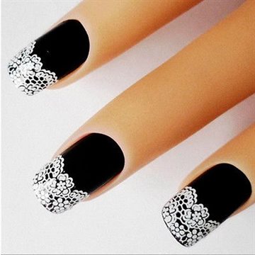 1 pcs/pack 2015 New Fashion White Flower Lace 3d Nail Art Stickers Decals Self Adhesive Nail decoration NA-0123