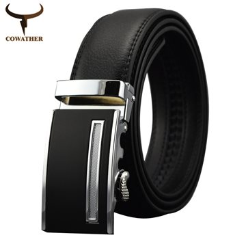 [COWATHER]2015 High Quality Male New Brand COWgenuine Leather Belts for Men special letter Automatic Buckle Strap free shipping