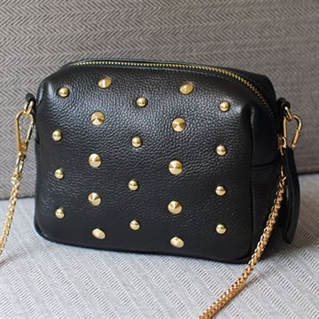 Lowest price ! New fashion Rivet women shoulder handbag PU leather Crossbody bag designer vintage women mini chain messenger bag