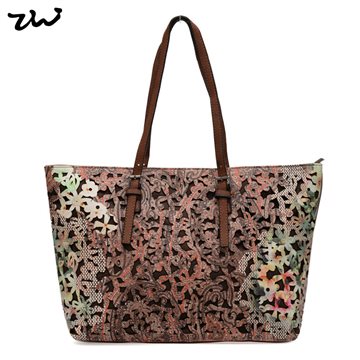 ZIWI Brand Top Quality New Arrival Hollow Out Flower Design Women Bag PU Leather Classic Lady Handbag VK1583