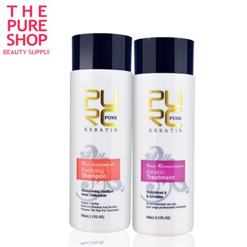 keratin shampoo and keratin hair treatment 100ml x 2 set hot sale use at home make hair smoothing and shine free shipping PURC