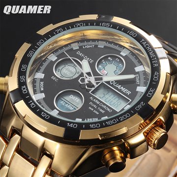 2015 Military Watches Men Luxury Brand Full steel Watch Sports Quartz Multi-function LED Display Wristwatch Relogio Masculino