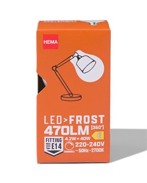 HEMA Led Kogel Glass Frost E14 4.2W 470lm Dim