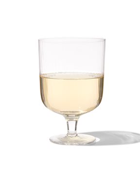 HEMA Wijnglas Bergen Streep Reliëf 250ml (transparant)