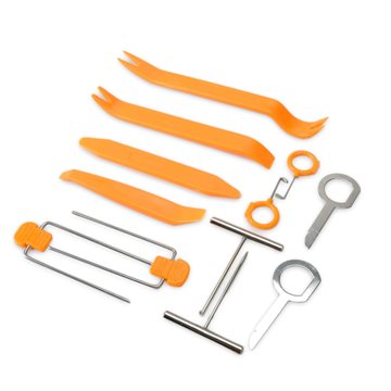 Hot Sale Brand New Orange 12pcs Plastic Car Radio Door Clip Panel Trim Stereo Dash Removal Pry Install Repairing Tools Tracking