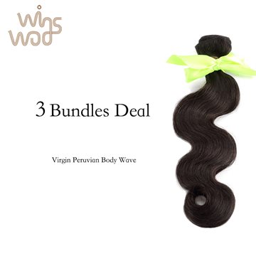 WoWigs Peruvian Virgin Hair Body Wave 3Pcs Lot, Unprocessed Human Hair Weave Wavy Peruvian Virgin Hair Bundles Wholesale