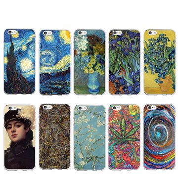 Abstractionism Art Phone Case For Apple iPhone Floral Vincent Van Gogh Starry Sky Oil Painting Design For Iphone 4 5 SE Case