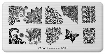 1pcs Latest Nail Template Cooi Series Nail Art Plate Stainless Steel Image Konad Nail Art Stamping Template DIY Nail Tool JH114