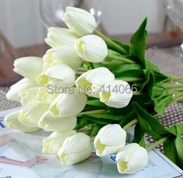 12 pieces/lot, Artificial flower high quality real touch PU Tulip desktop wedding home decoration gift multi-color
