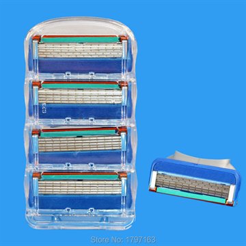 Shaving Razor Blades 5 Blades Mens Face shaver blades For Men Sharpener High Quality Razors Blade Blue 4 Pcs/Set