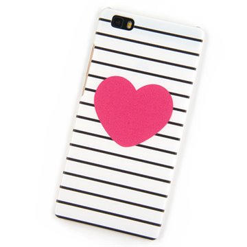 Phone Cases for Huawei Ascend P8 Lite case Pink Heart of Love Stripe cover bag mobile phone bags & cases Brand New