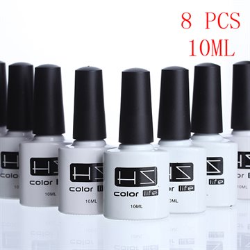 8pcs 10ml UV GEL nail poish easy sock off basic coat/top coat/color coat Manicure/gradual change nail polish Optional color