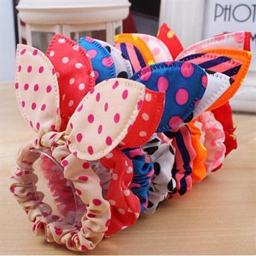Women Headwear Baby Girl Elastic Hair Bands Bunny Headband Rabbit Ear Ponytail Holder Hair Accessories