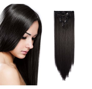 Hairpiece 23inch 140g Straight 16 Clips in False Hair Styling Synthetic Clip In Hair Extensions 7pcs/set Heat Resistant Hair Pad