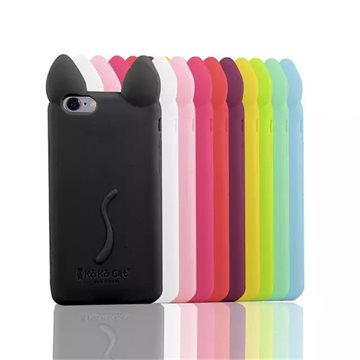 Fashion cartoon 3D koko cute Ear Cat Silicon soft Back Case Cover for iphone 5S 5 5G phone shell ASJK0212