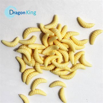 Promotion!! HOT SELL!! 50PCS 2cm 0.35g maggot Grub Soft Lure Baits smell Worms Glow Shrimps Fishing Lures 21001-50