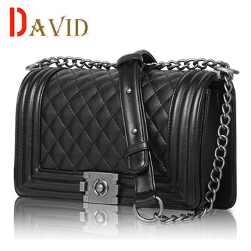 Genuine leather bag women messenger bags handbags women famous brands 2016 high quality small clutch bag chain shoulder bag A679