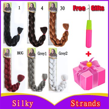 1 PIECE Kanekalon Jumbo Braiding Hair Colors 82165G Black Burgundy Brown Gray Blonde Synthetic Box Braiding Hair Extensions