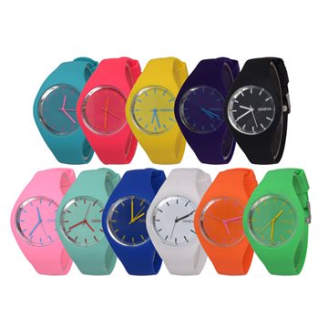 Free shipping 2016 Fashion Ice cream color Ultra-thin fashion gift silicone watch Geneva silicone Wristwatch W212