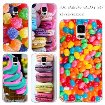 Phone Case Cover For Samsung Galaxy S4 S5 S6 S6edge Lovely Sweet Hot Dessert Ice Cream Macarons Fruits UV Print Hard Phone Cover