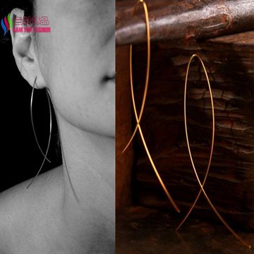 2015 hot Fashion Simplicity Handmade Fish Shaped Hoop Copper Wire Earrings for Women Brincos de gota Feminino