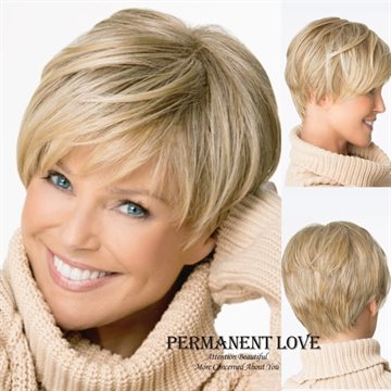 Natural Straight blonde wig with bangs short pixie cut hairstyle Heat Resistant Synthetic hair wigs for Women pelucas pelo corto