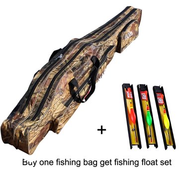 130*16*12 cm Two Layer Army Green Long Fishing Tackle Rod Lures Bag Fishing Hand Shoulder Bags Multi-usage