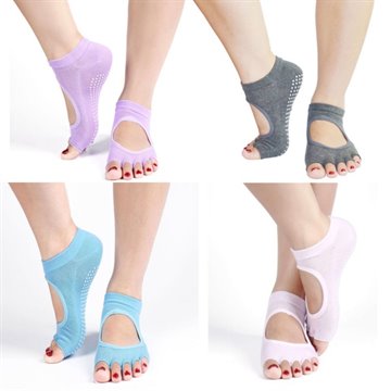 1Pair Half Toe Ankle Grip Yoga Dance Pilates Socks Five 5 Toes Non Slip Socks