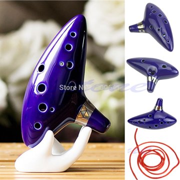 M89 Free Shipping 12 Hole New Ocarina Ceramic Alto C Legend of Zelda Ocarina Flute Blue Instrument