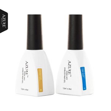 Brand New Azure Diamond Nail Gel Top Coat Top it off + Base Coat Foundation for UV Gel Polish Best selling12ml