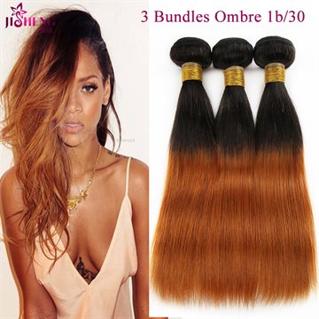 Rosa Hair Peruvian Ombre Straight Virgin Hair 3pcs Lot 1b/30 Two Tone Human Hair Bundles 8-30inch Mixed Length Good Quality