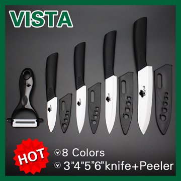 Ceramic Knives Set Multi-color Handle Kitchen 3 4 5 6 vista kitchen knives set white blade with sheath zirconia
