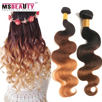 7A Ombre Brazilian hair virgin hair body wave 1b/4/30# 1B/4/27# ombre human hair weave 3pcs Brazilian ombre hair extensions
