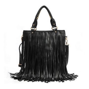 women pu leather handbags New fashion messenger bags large capacity shoulder bag tassel fringe