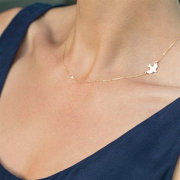 Simple Layering Necklace Gold, Silver, Gold Delicate Gold bird Necklace / Dove Necklace XL238