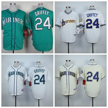 Ken Griffey Jr Jersey Seattle Mariners Throwback Jerseys # 24 Size Small ~ 3XL