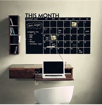 WALL STICKER This Month Calendar chalkboard wall stickers carved trade explosions PCs The blackboard Stickers